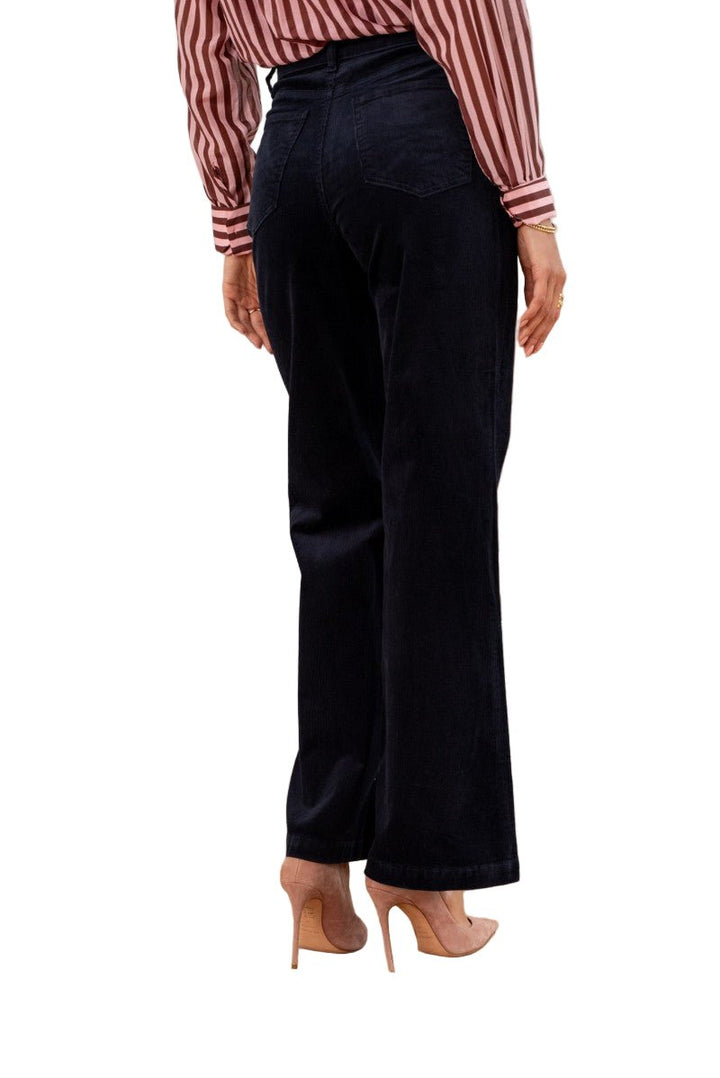 Oraij Paris Pantalon en velour AVA Navy - clever alice