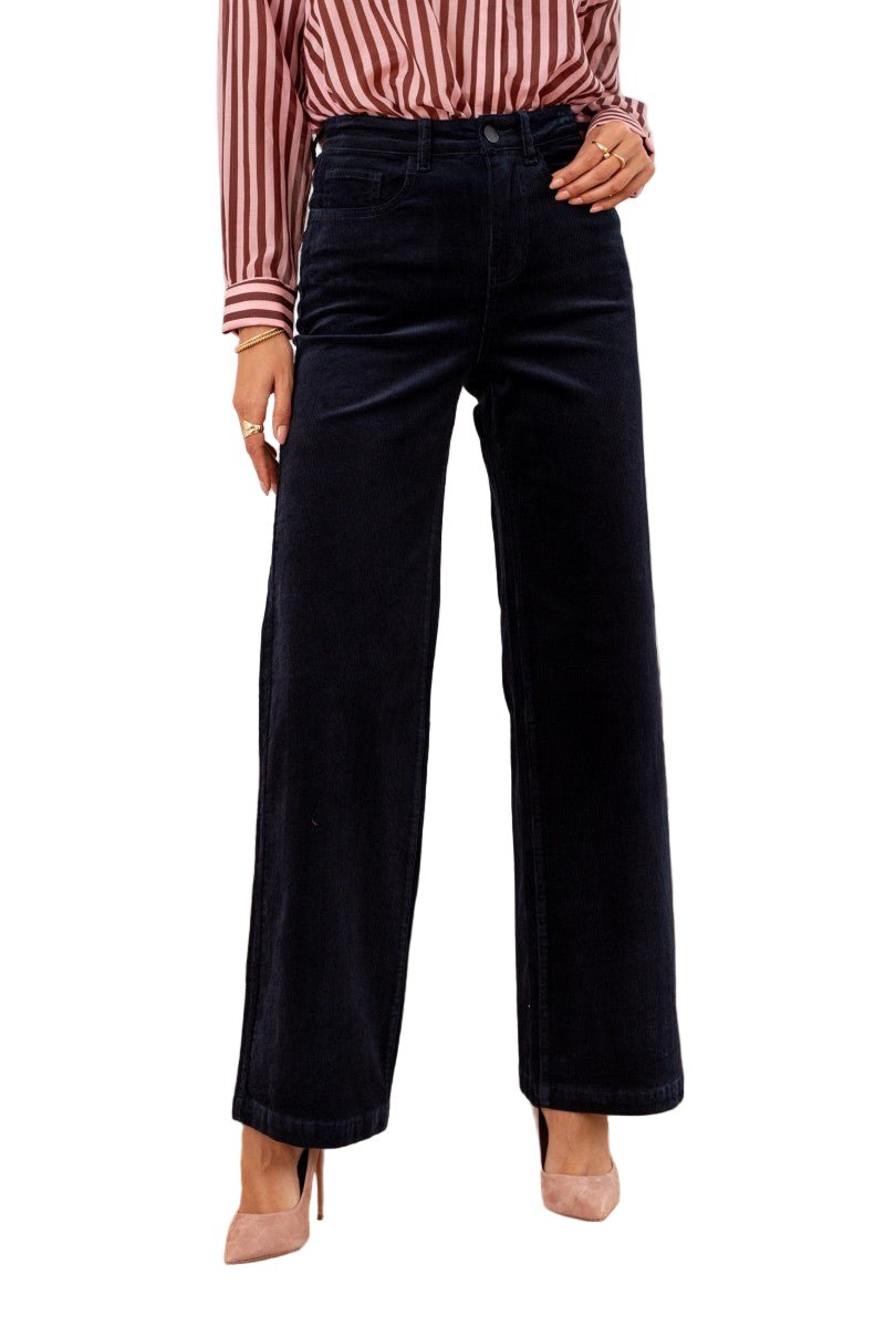 Oraij Paris Pantalon en velour AVA Navy - clever alice