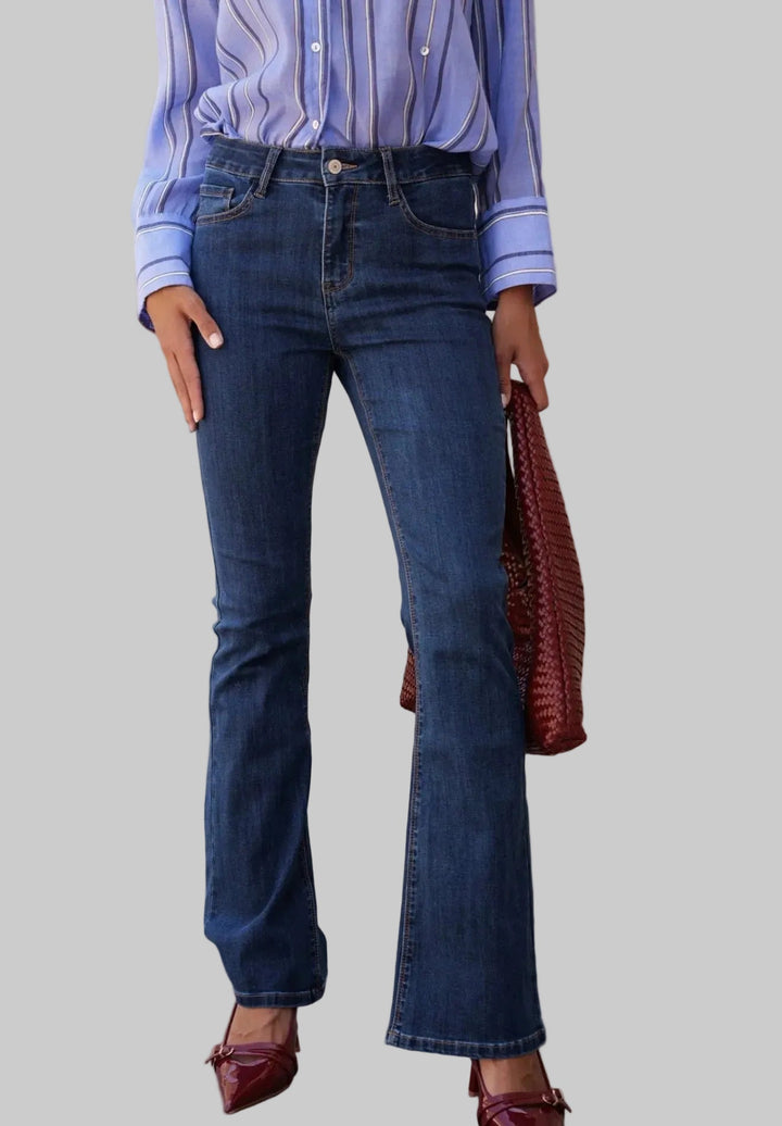 Oraije Elena Medium Wash Flare Denim - clever alice