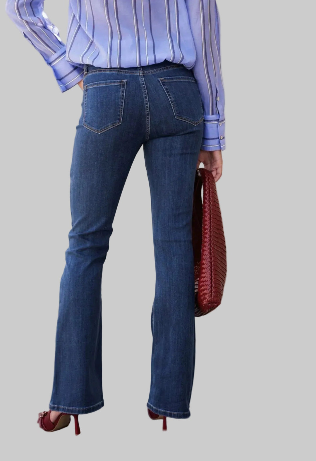 Oraije Elena Medium Wash Flare Denim - clever alice