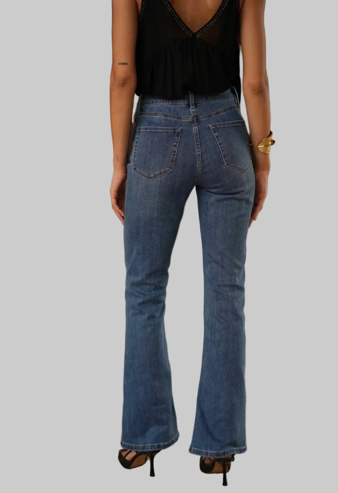 Oraije Emma Medium Wash Flare Denim - clever alice