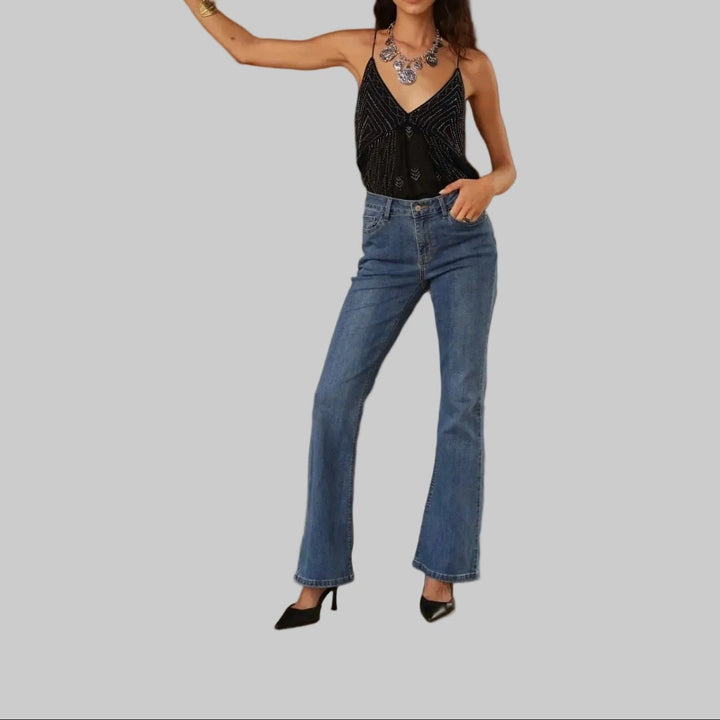 Oraije Emma Medium Wash Flare Denim - clever alice