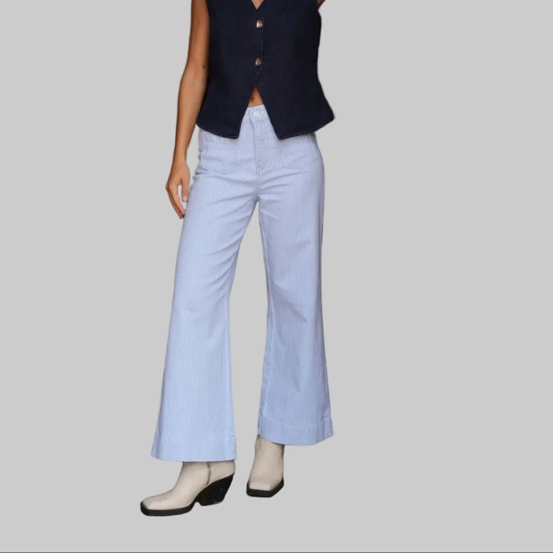 Oraije Gasparette Petite Wide Blue Stripe Denim - clever alice