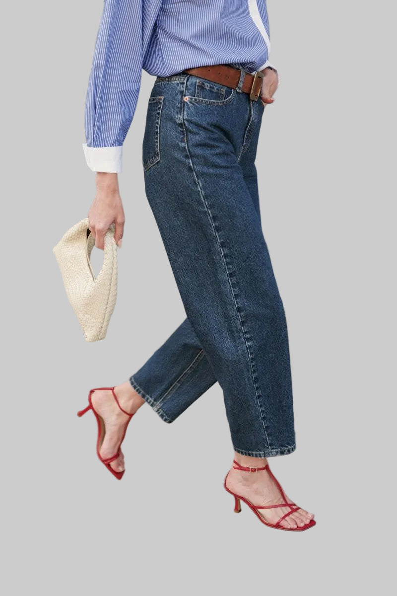 Oraije Paris Bony Mid Waist Barrel Jeans - clever alice
