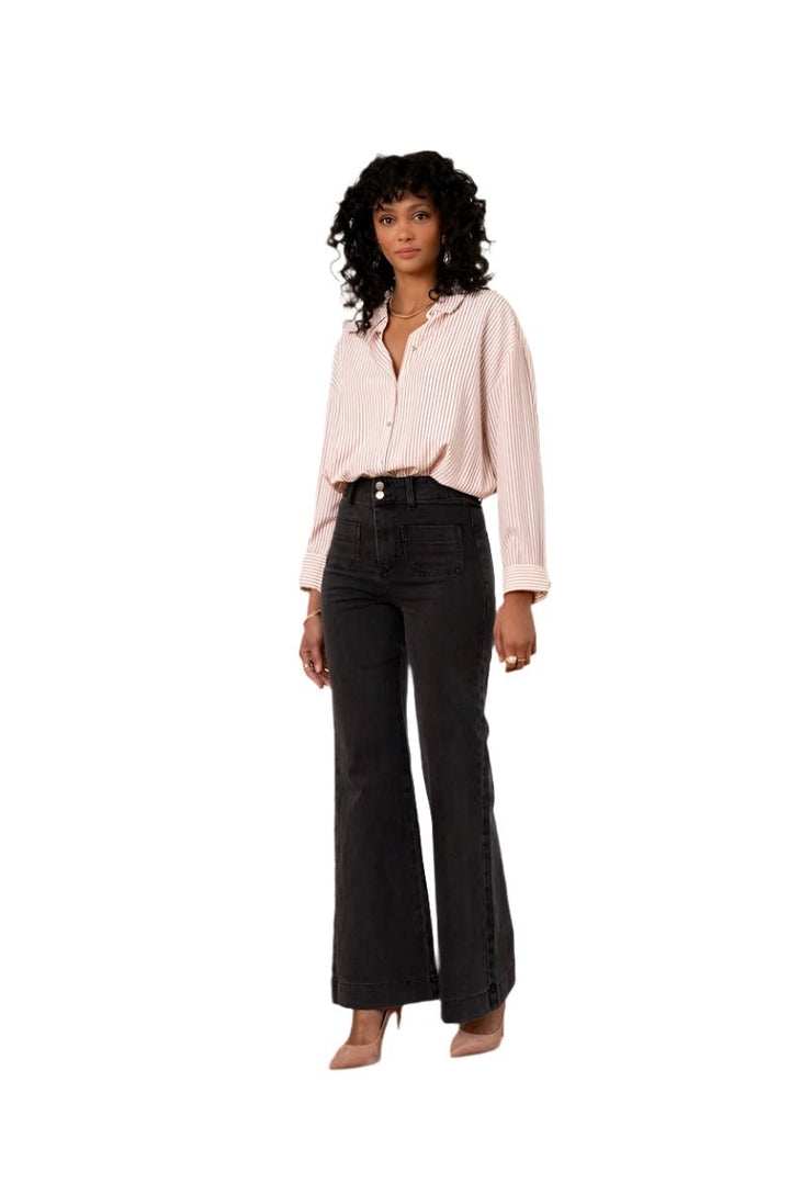 Oraije Paris Elena Full Length Denim in Dark Grey - clever alice