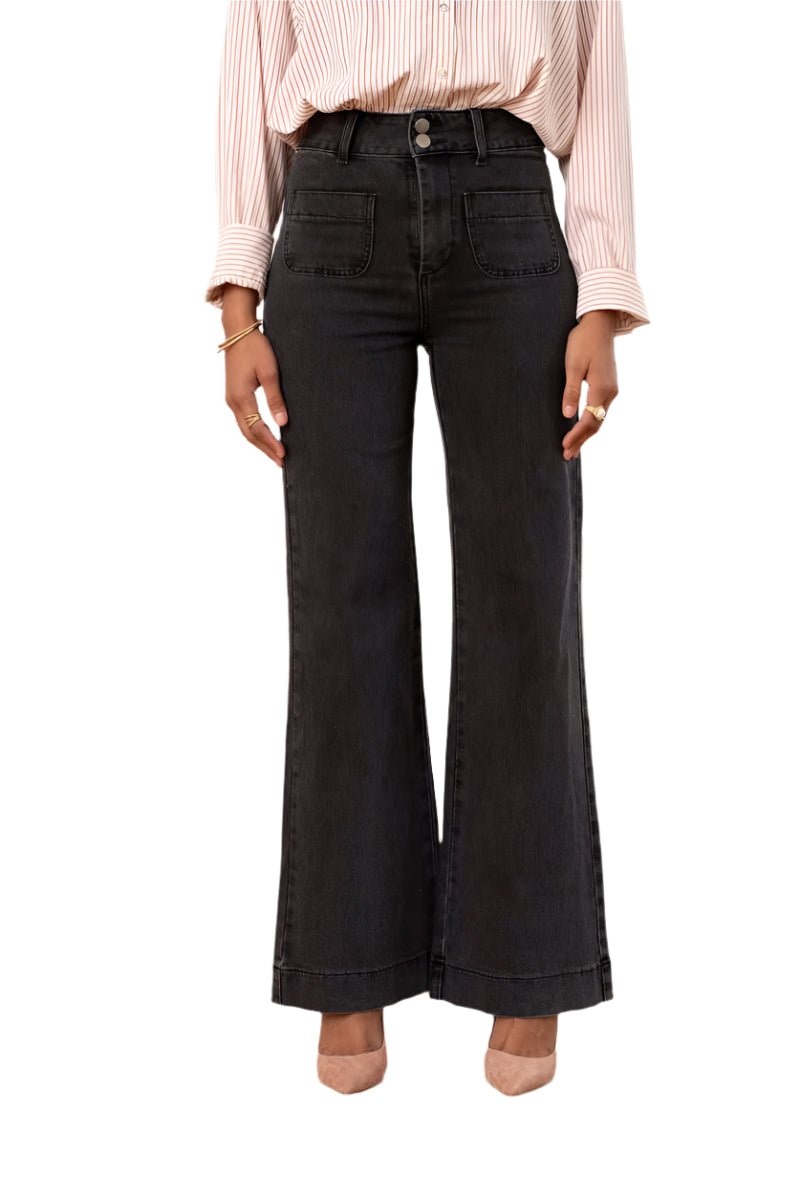 Oraije Paris Elena Full Length Denim in Dark Grey - clever alice