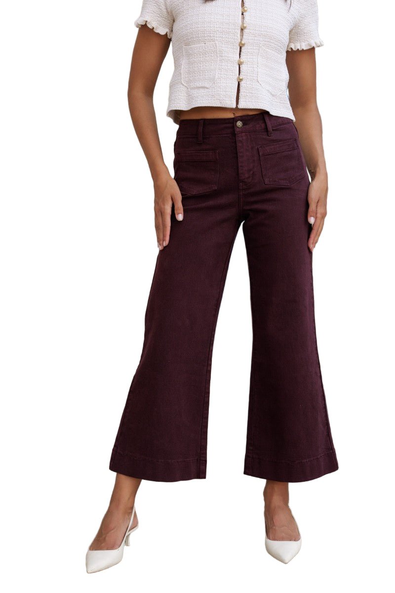 Oraije Paris Gasparette Cropped Denim in Bordeaux - clever alice