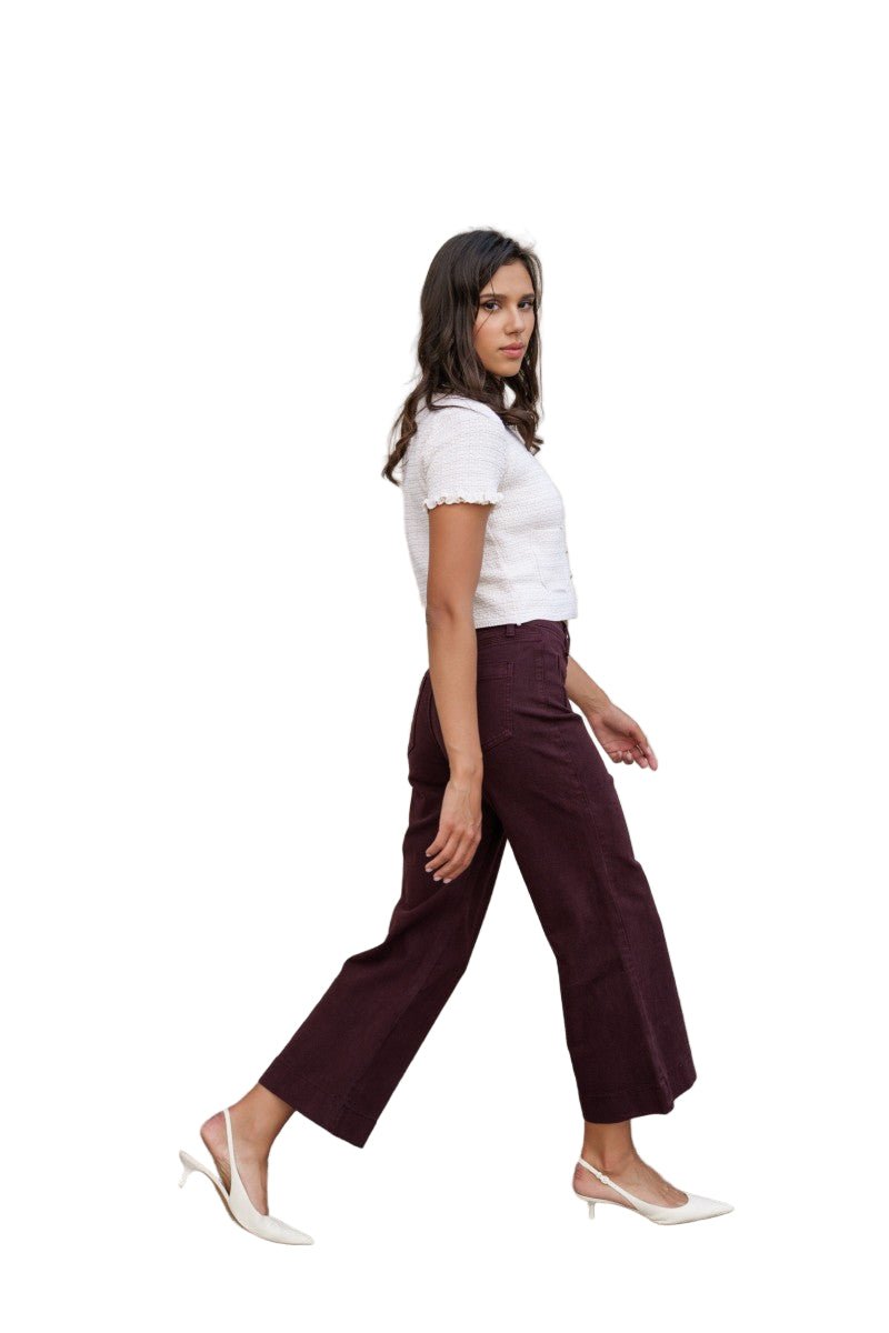 Oraije Paris Gasparette Cropped Denim in Bordeaux - clever alice