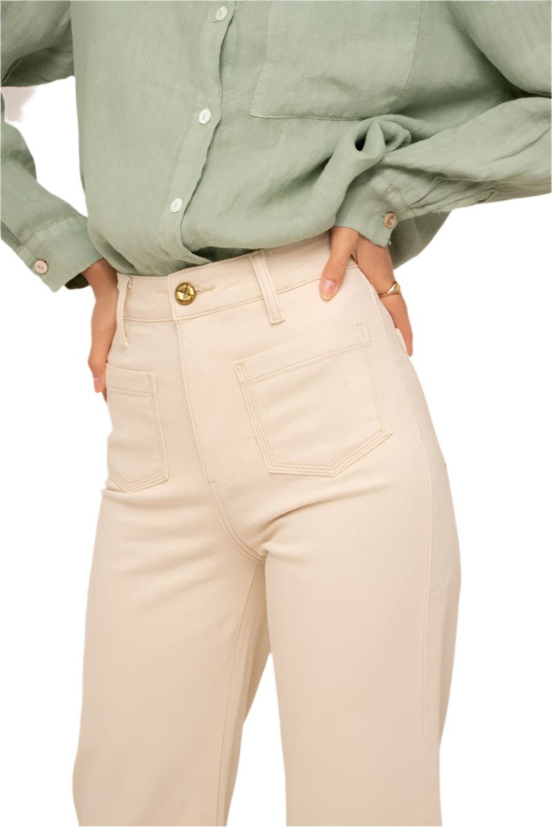 Oraije Paris Gasparette Wide Jeans in Beige Natural - clever alice