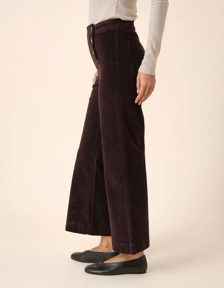 Oraije Victorine Velour Ankle Wide Pant with Buttons - clever alice