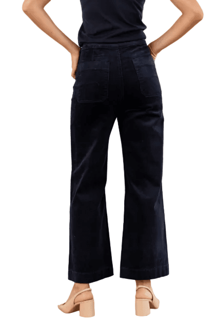 Oraije Victorine Velour Ankle Wide Pant with Buttons - clever alice