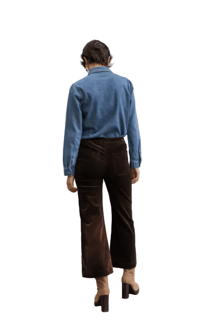 Oraije Victorine Velour Ankle Wide Pant with Buttons - clever alice