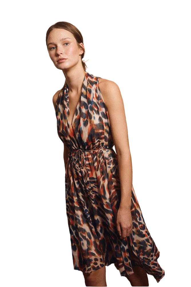 Molly Bracken Asymmetric Animal Print Dress