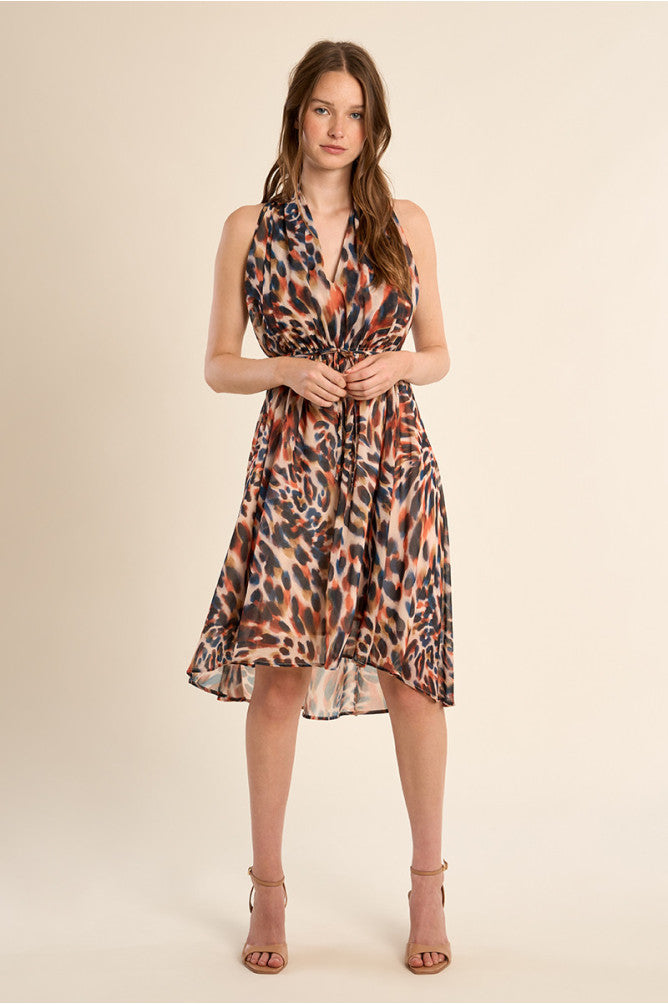 Molly Bracken Asymmetric Animal Print Dress