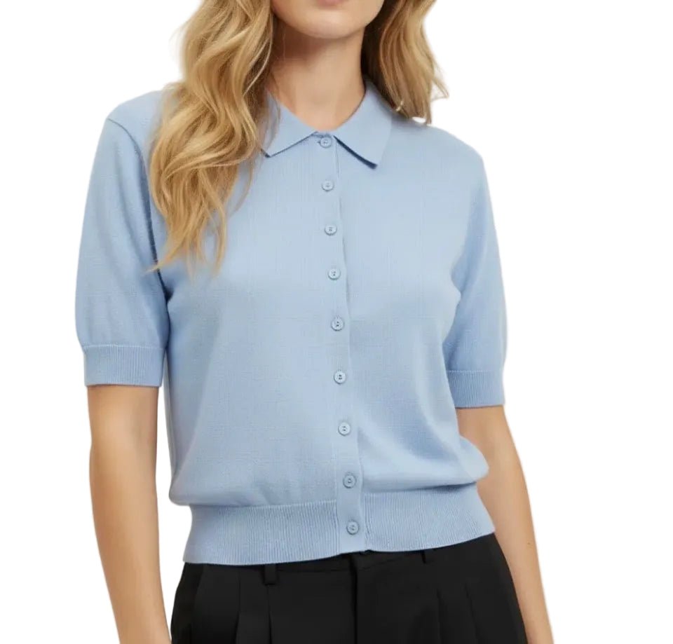 Sweewe Ariana Collared Knit Top - clever alice