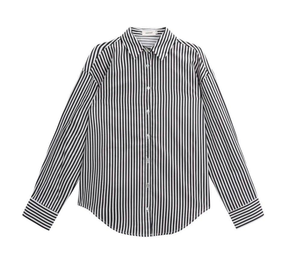 Sweewe Black and White Striped Button Up - clever alice