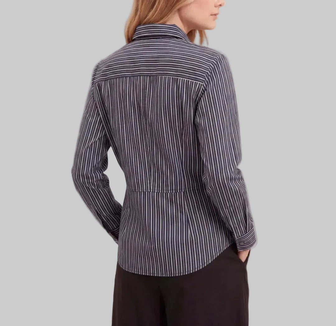 Sweewe Charli Striped Button Up Blouse - clever alice