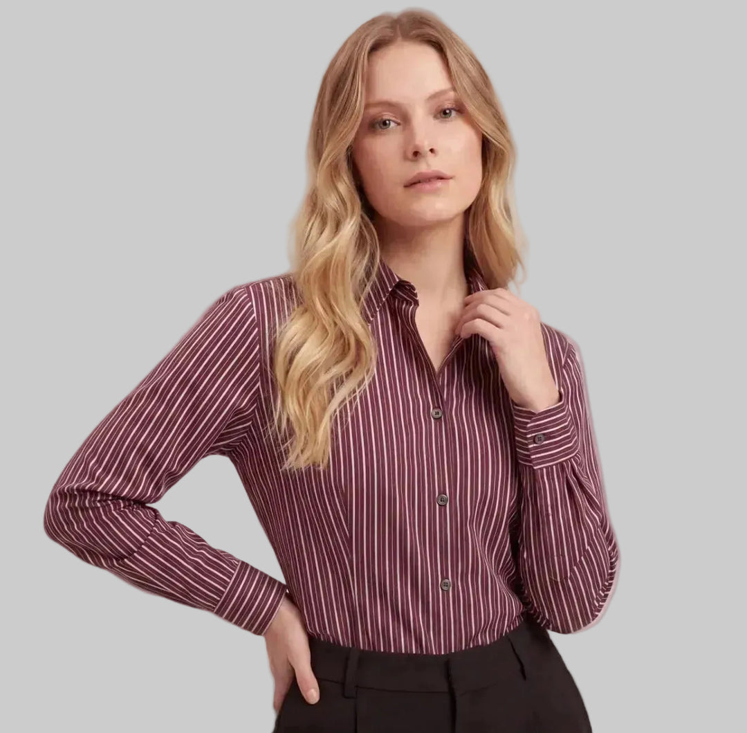 Sweewe Charli Striped Button Up Blouse - clever alice