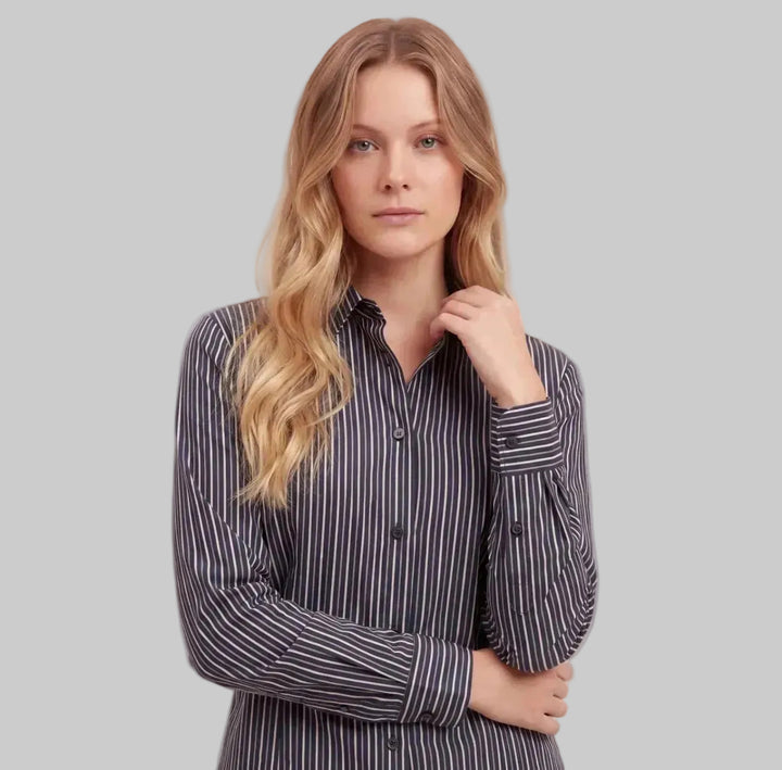 Sweewe Charli Striped Button Up Blouse - clever alice
