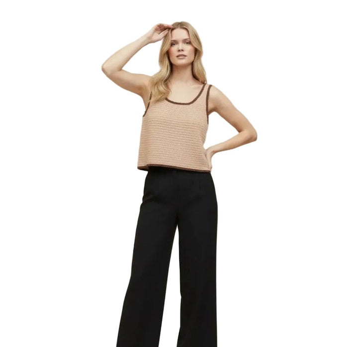 Sweewe Crochet Contrast Trim Tank - clever alice