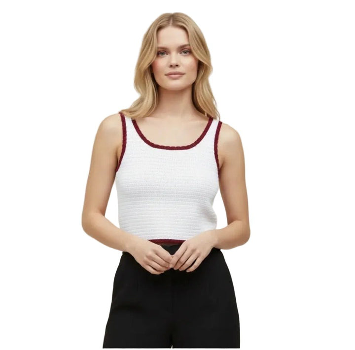 Sweewe Crochet Contrast Trim Tank - clever alice