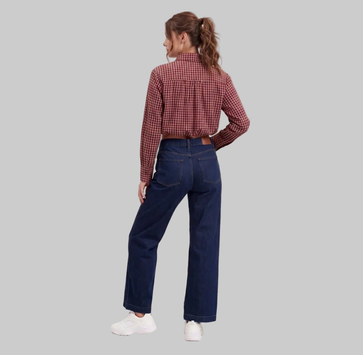 Sweewe Cropped Plaid Button Up - clever alice