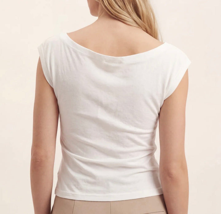 Sweewe Flora Side Button Scoop Neck Top - clever alice