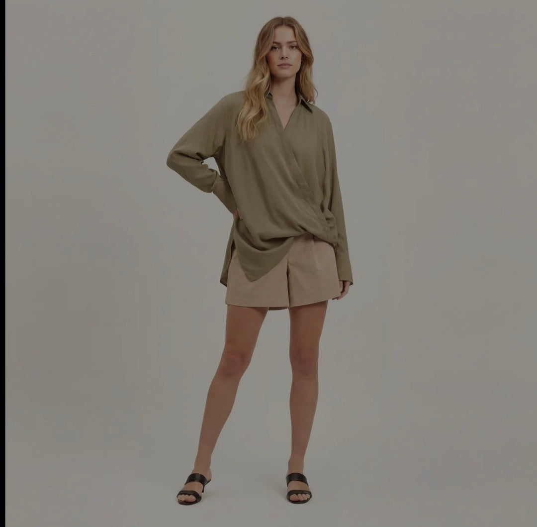Sweewe Front Drape Blouse - clever alice