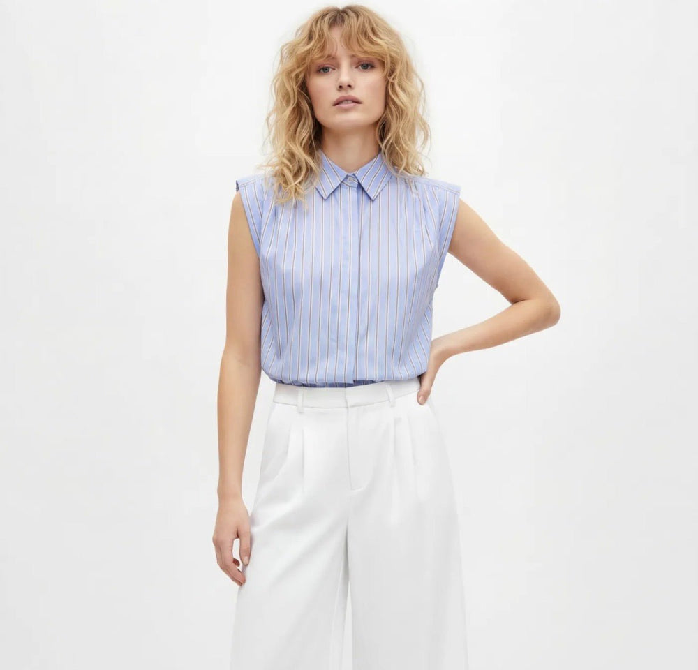 Sweewe Linda Sleeveless Button Down Top - clever alice