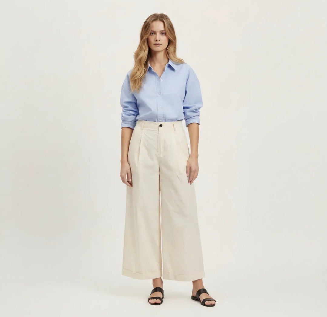 Sweewe Morgan Pleated Ankle Length Cuffed Trouser - clever alice