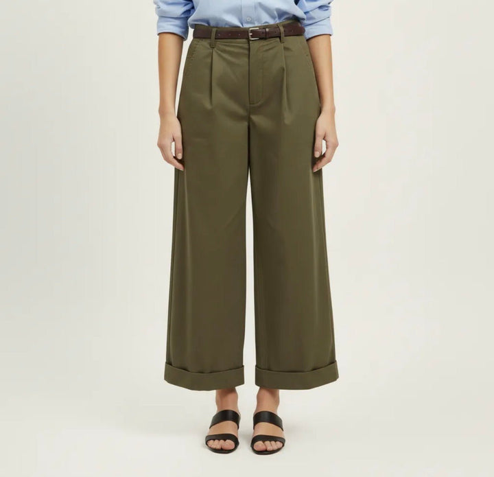 Sweewe Morgan Pleated Ankle Length Cuffed Trouser - clever alice