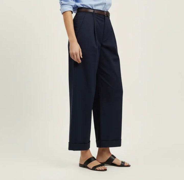 Sweewe Morgan Pleated Ankle Length Cuffed Trouser - clever alice