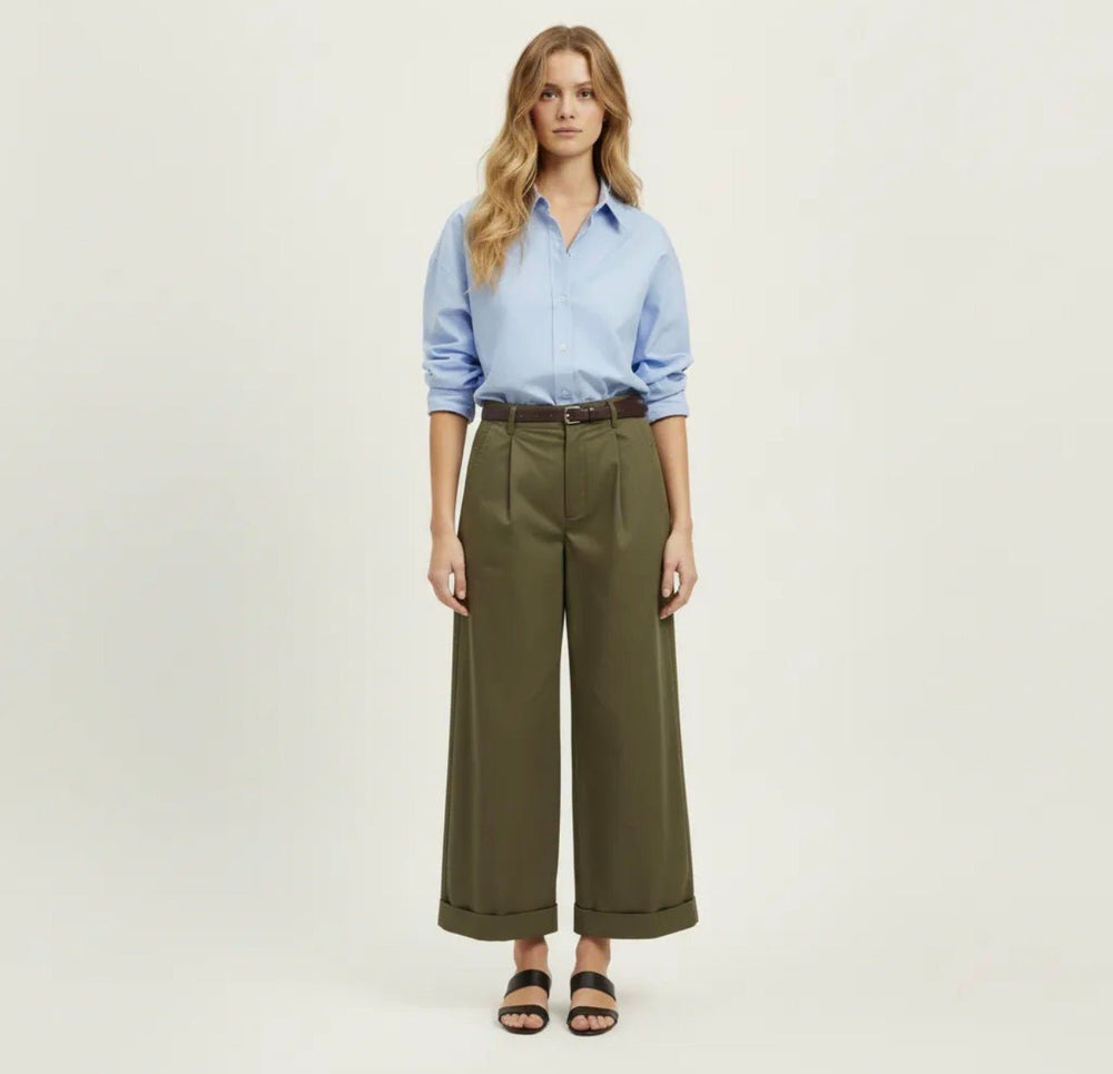 Sweewe Morgan Pleated Ankle Length Cuffed Trouser - clever alice