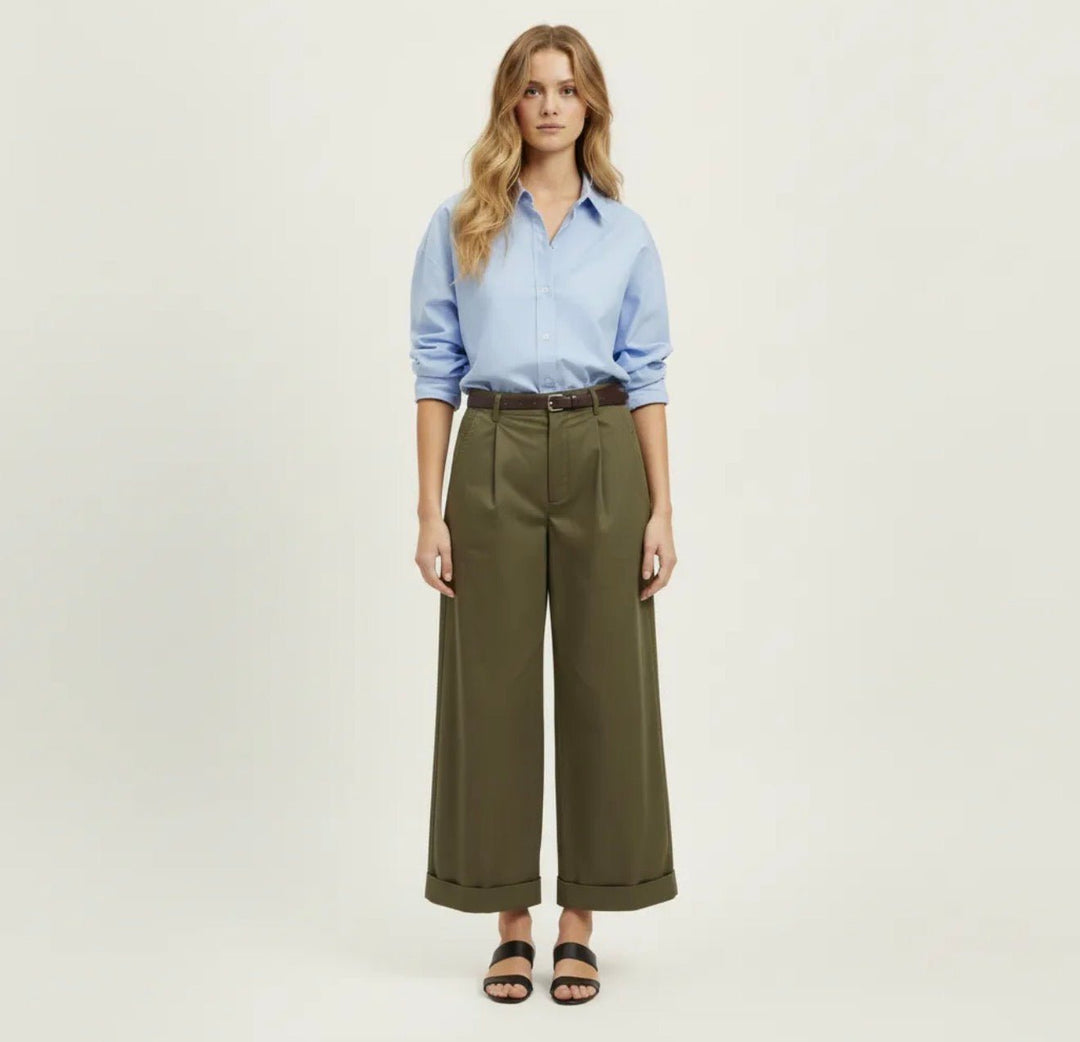 Sweewe Morgan Pleated Ankle Length Cuffed Trouser - clever alice