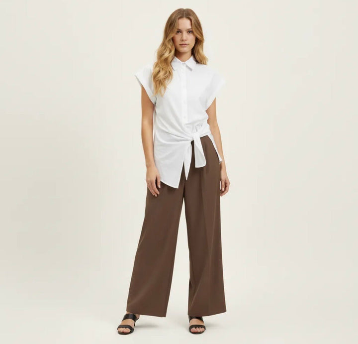 Sweewe Side Tie Button Down - clever alice