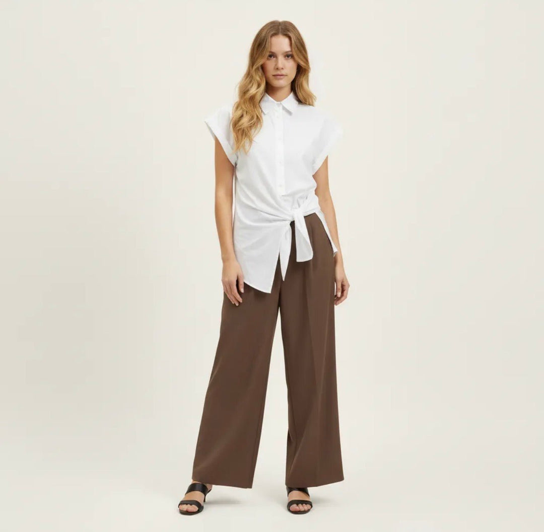 Sweewe Side Tie Button Down - clever alice