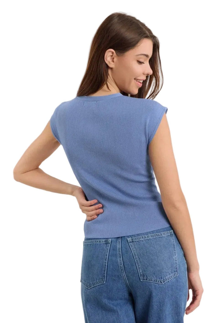 Sweewe Sky Blue Criss Cross Top - clever alice