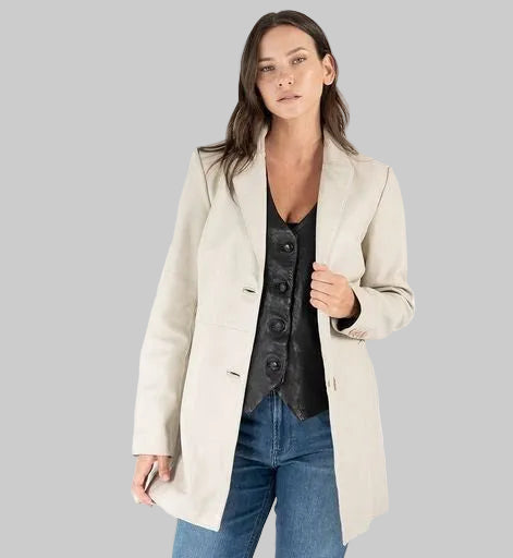 Mauritius Long Leather Blazer AURELA CF