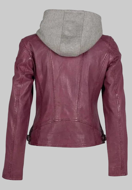 Mauritius Leather Jacket With Full Removable Hoodie
