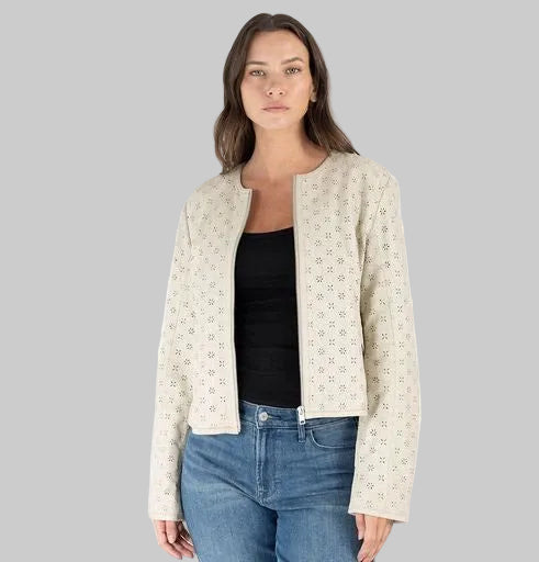 Mauritius Lightweight Perforated Detail Front Zip