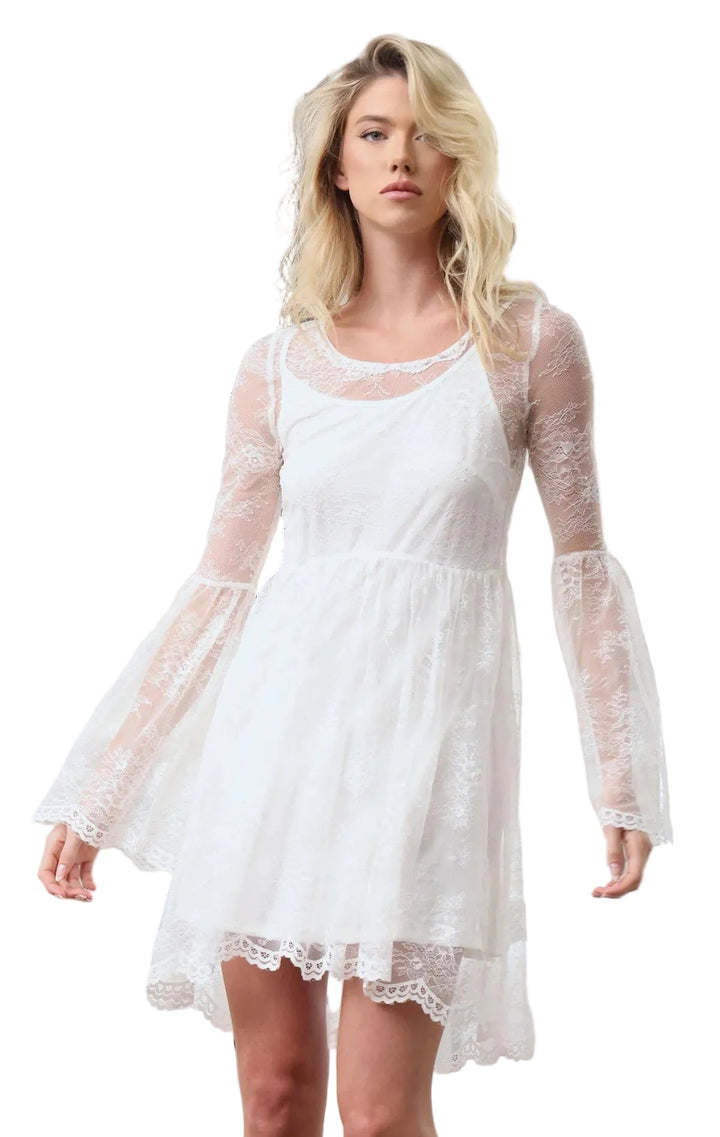 Walter Baker Gabrielle Dress in Ivory Lace - clever alice