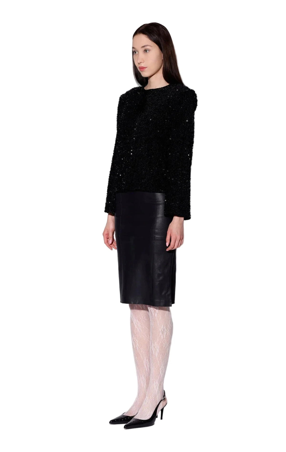 Walter Baker Janelle Jacket, Black Sequin - clever alice