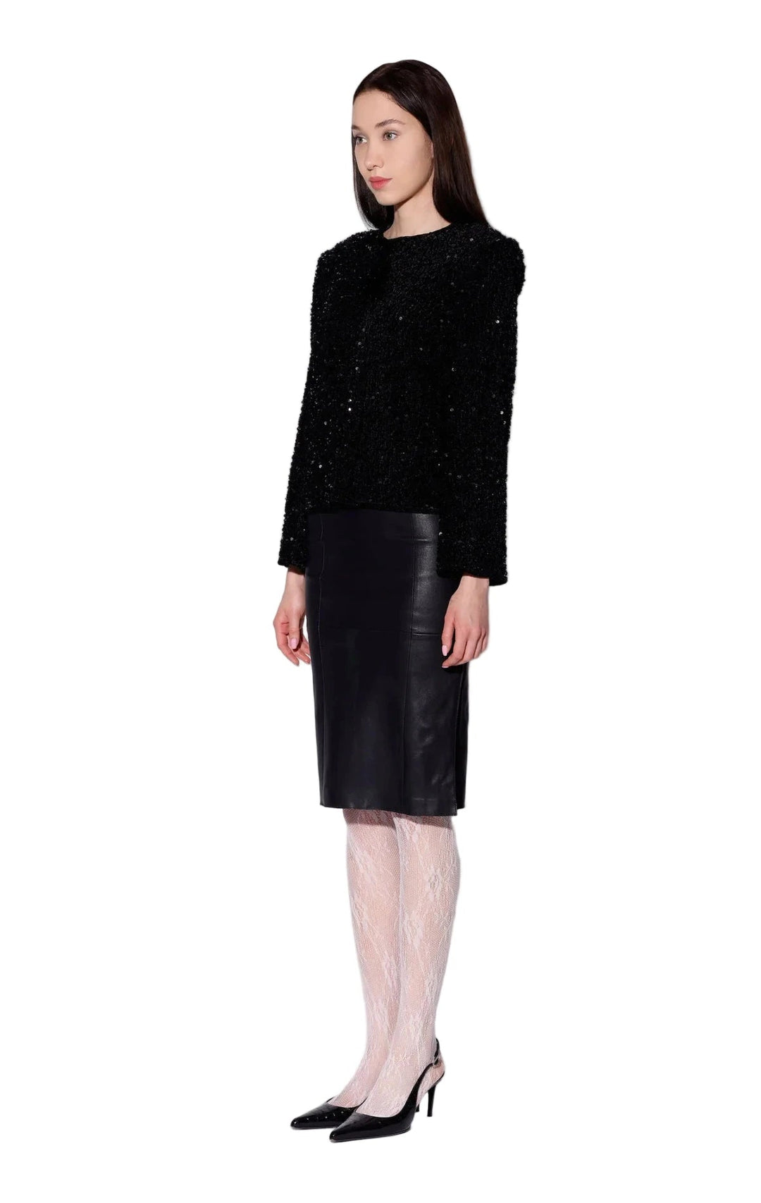 Walter Baker Janelle Jacket, Black Sequin - clever alice