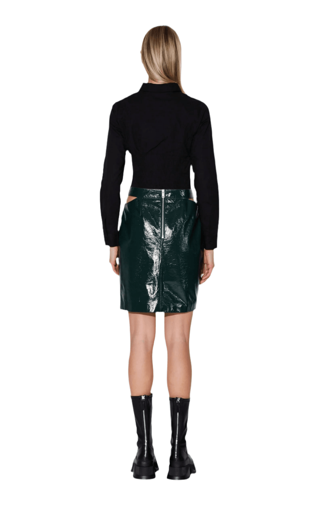 Walter Baker Viola Leather Skirt in Hunter Patent - clever alice