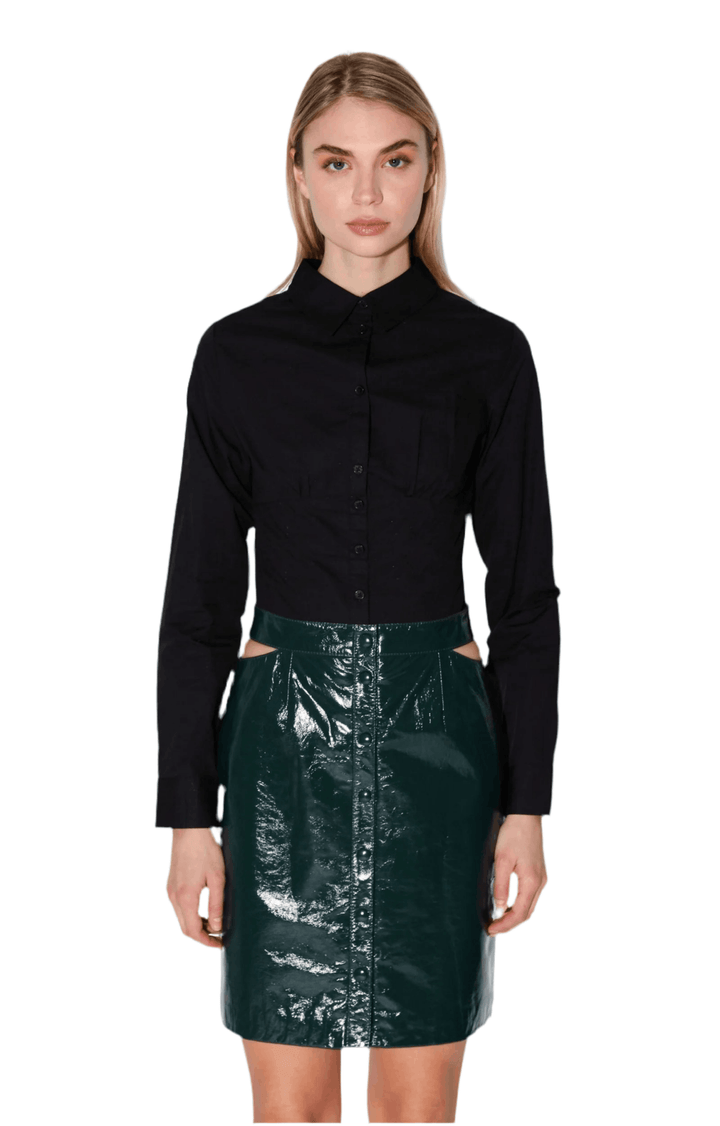 Walter Baker Viola Leather Skirt in Hunter Patent - clever alice